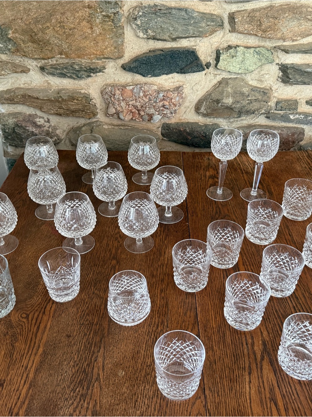 Alana Waterford goblets brandy snifters and tumblers (28) Lismore double brandy